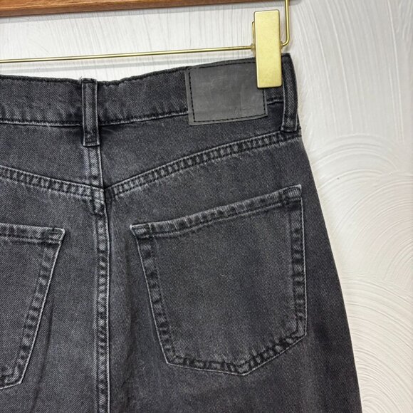 Aeropostale 90s Baggy Jeans Black Solid Dark Wash Distressed High Rise Womens 00 - Picture 5 of 7